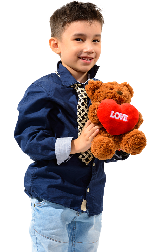 cute boy with toy